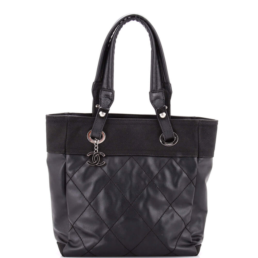 Chanel Small Biarritz Tote Quilted Coated Canvas